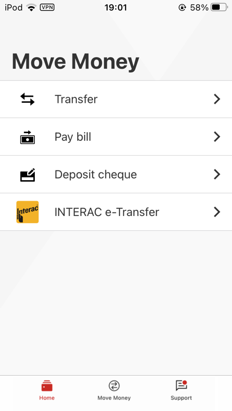 Image reference on how to deposit a cheque: Select Deposit amount.