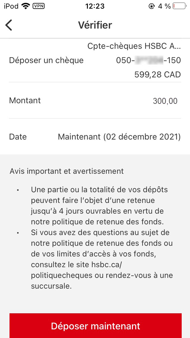 Image reference on how to deposit a cheque: Your cheque deposit will be confirmed.