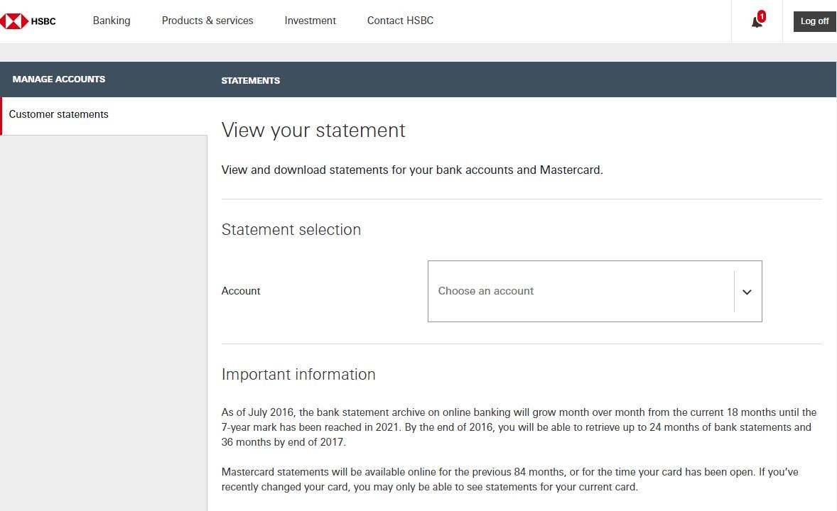 Supplementary image for Step 2 on how to view your online statement as mentioned above.