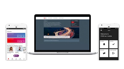 HSBC's website on mobile and desktop